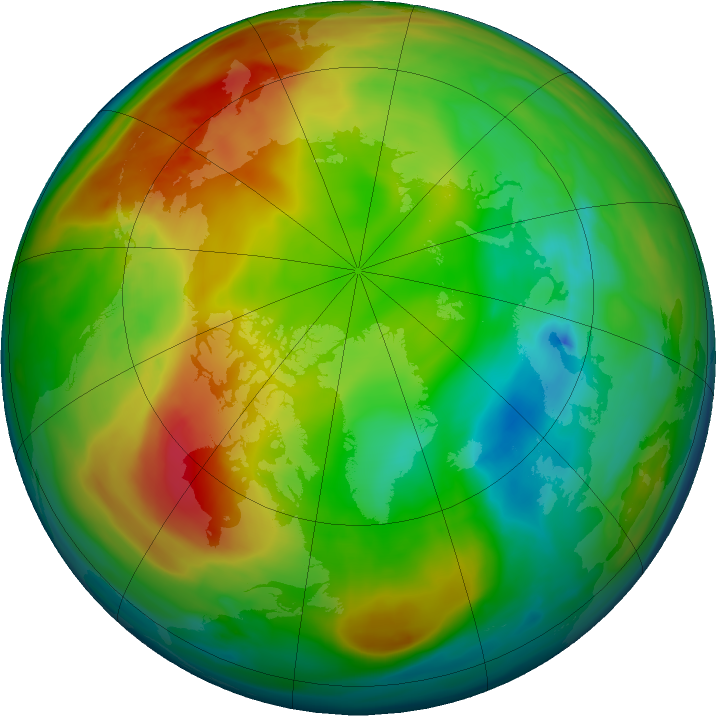 Arctic ozone map for 18 January 2025